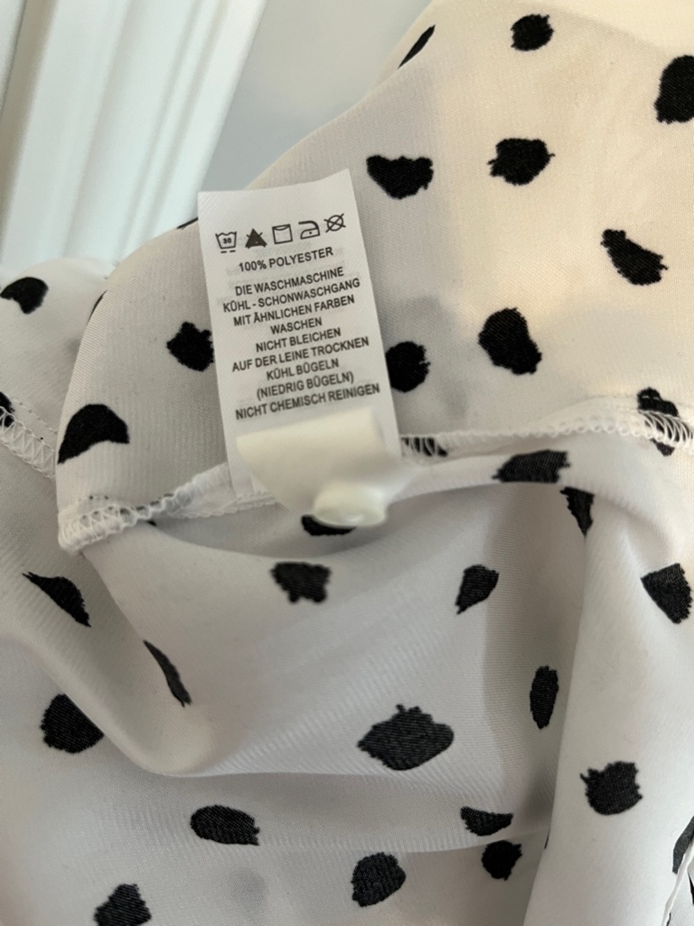 Size S Polka Dot High-Neck Blouse - White/Black Madison d’Amelie - Picture 9 of 10